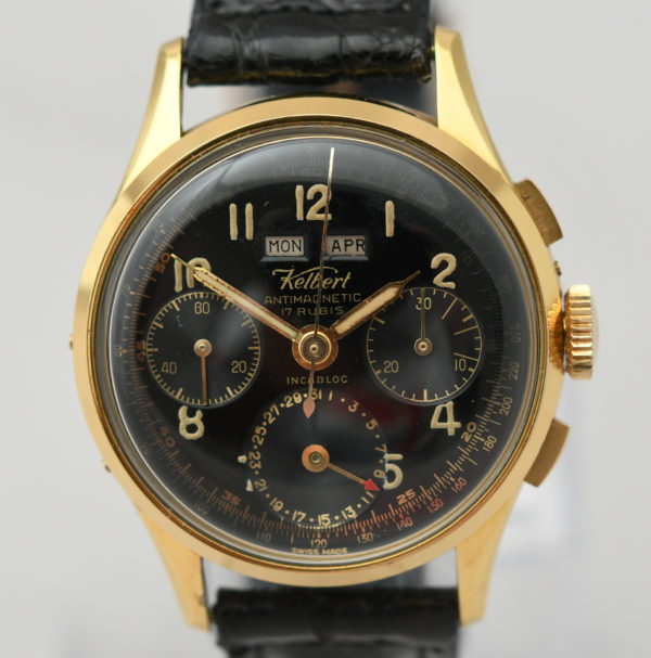 Wat20014 Kelbert Date Counter Chronograph with Original Box from 1950´s