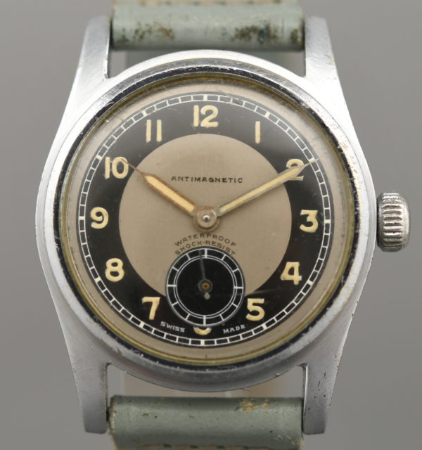 Wat21013 Unmarked Watch with Zone Dial from 1940´s  (Military Issue)